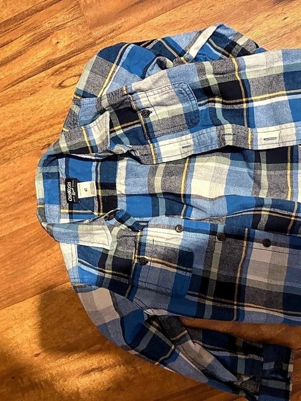 OshKosh B'gosh Plaid Button Down in Blue & Gray